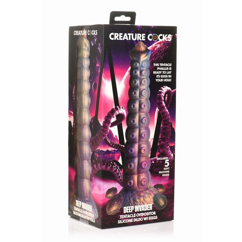 CREATURE COCKS - DILDO OVOPOSITO CON 5 HUEVOS DEEP INVADER TENTACLE