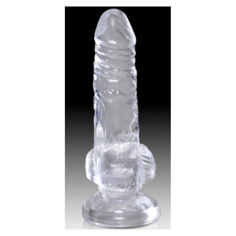 KING COCK - DILDO REALISTA CON TESTICULOS 4 TRANSPARENTE