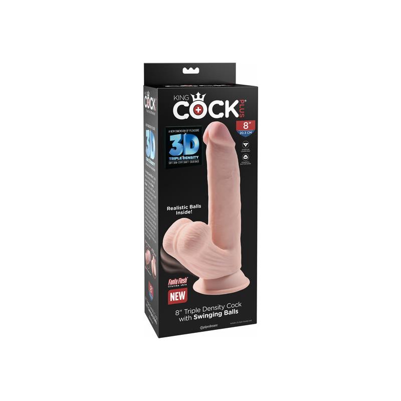 KING COCK - DILDO TRIPLE DENSIDAD TESTICULOS OSCILANTES 8