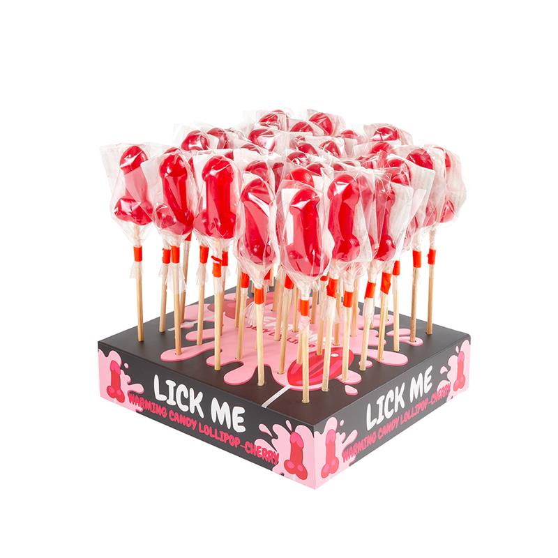 SECRET PLAY - DISPLAY PIRULETA PENE CEREZA EFECTO CALOR PICANTE 40PCS