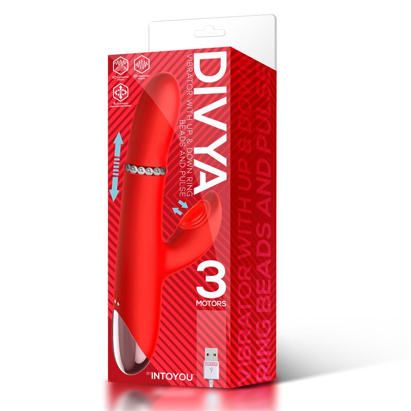 INTOYOU - DIVYA VIBRADOR CON ARO DE BOLAS INTERNAS UP AND DOWN Y PULSACIÓN 3 MOTORES INDEPENDIENTES USB