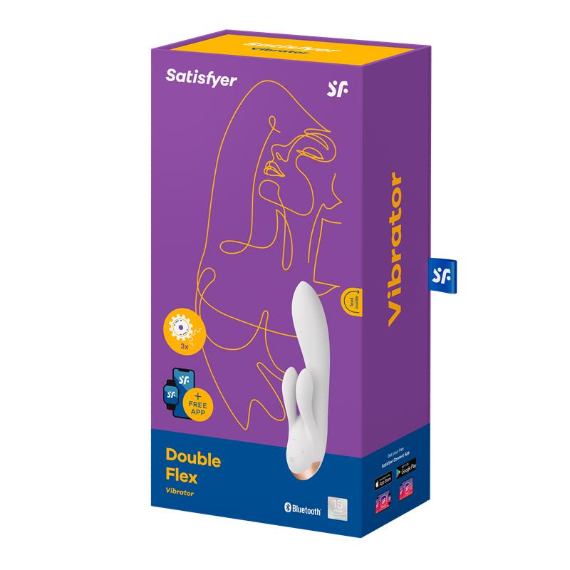 SATISFYER - DOUBLE FLEX VIBRADOR PUNTO G 3 MOTORES SATISFYER APP CONNECT BLANCO