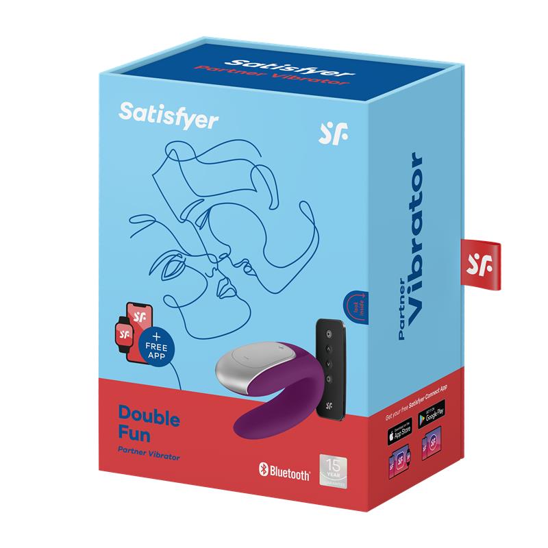 SATISFYER - DOUBLE FUN VIBRADOR PARA PAREJAS CON APP Y CONTROL REMOTO VIOLETA
