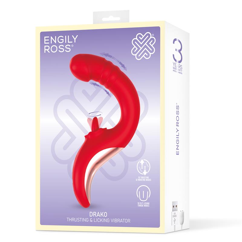 ENGILY ROSS - DRAKO VIBRADOR CON THRUSTING Y LENGUA OSCILANTE 360º