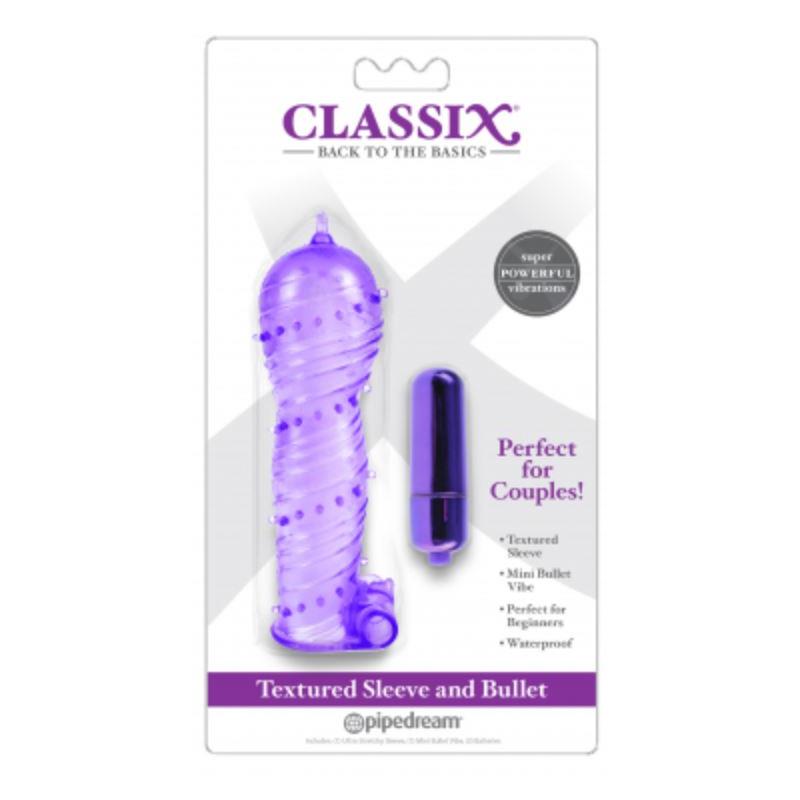 CLASSIX - DUO FUNDA TEXTURIZADA Y MINI BALA PURPURA