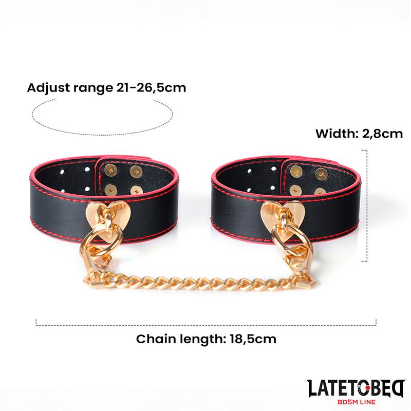 LATETOBED BDSM LINE - ESPOSAS PARA TOBILLOS CON CADENA DORADA