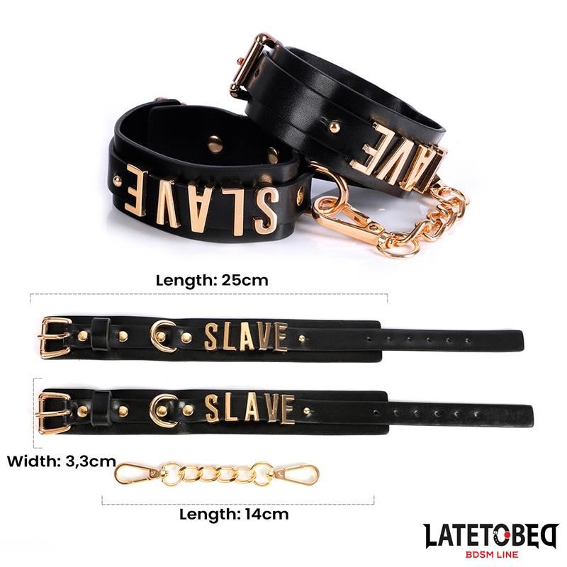 LATETOBED BDSM LINE - ESPOSAS PARA TOBILLOS SLAVE CON CADENA DORADA