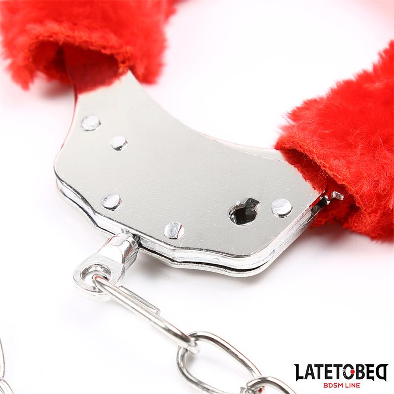 LATETOBED BDSM LINE - ESPOSAS PIES PELUCHE TERCIOPELO ROJO