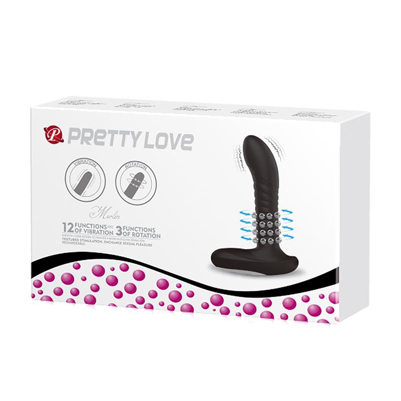 PRETTYLOVE - ESTIMULADOR ANAL CON BOLAS INTERNAS Y ROTACIÓN