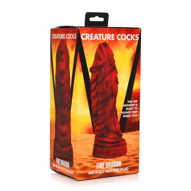 CREATURE COCKS - FIRE DRAGON RED SCALY DILDO DRAGÓN