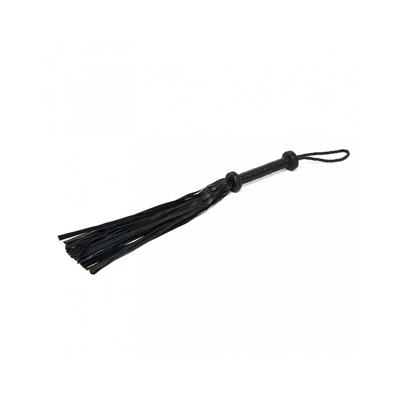 BONDAGE PLAY - FLOGGER TRENZADO CUERO NEGRO