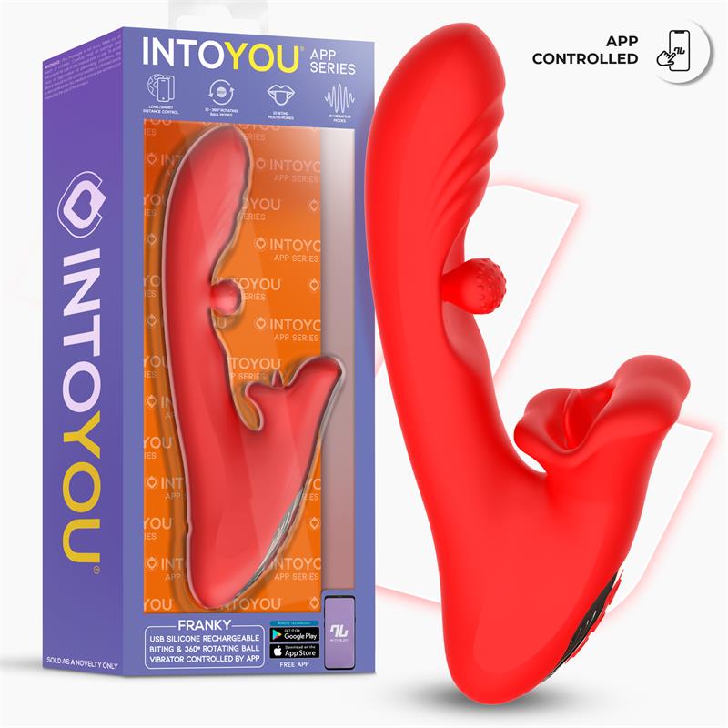 INTOYOU APP SERIES - FRANKY VIBRADOR CON BITING Y BOLA ROTATIVA CON APP
