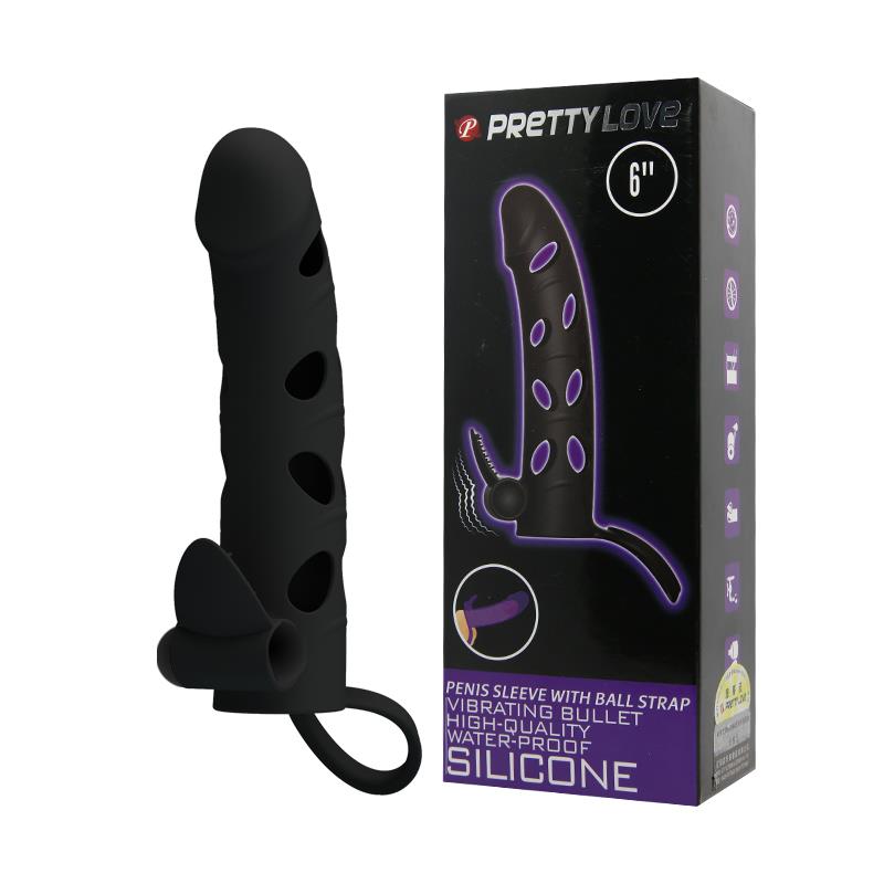 PRETTYLOVE - FUNDA PARA EL PENE CON BALA COLOR NEGRO