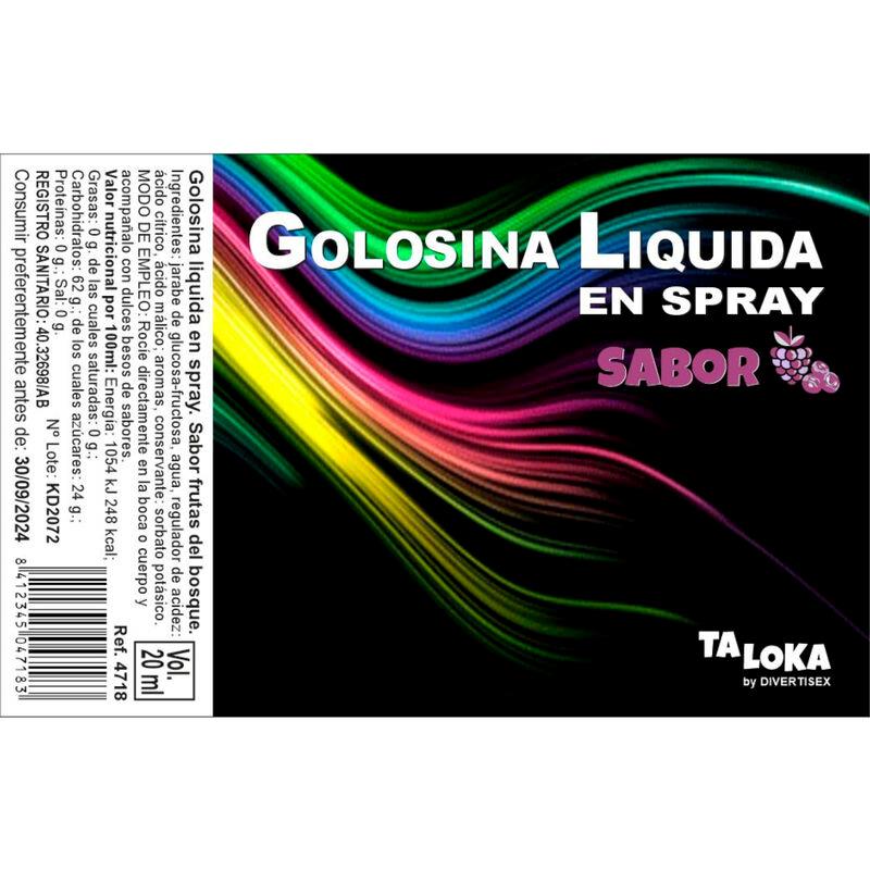 TALOKA - GOLOSINA LÍQUIDA EN SPRAY SABOR FRUTAS DEL BOSQUE 20 ML