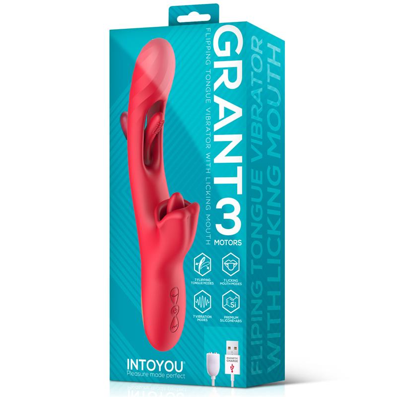 INTENSE - JESSICA VIBRADOR MULTIFUNCIÓN ESTIMULACIÓN CLÍTORIS 24.8 CM ROJO