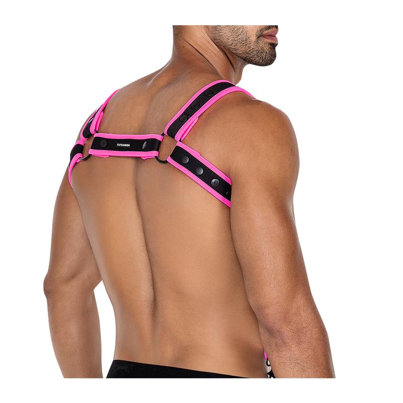 CUT4MEN - H4RNESS05 ARNÉS DE PECHO NEON ROSA TALLA ÚNICA