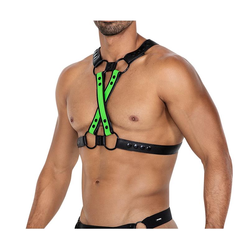 CUT4MEN - H4RNESS06 ARNÉS DE PECHO 4WAY VERDE TALLA ÚNICA