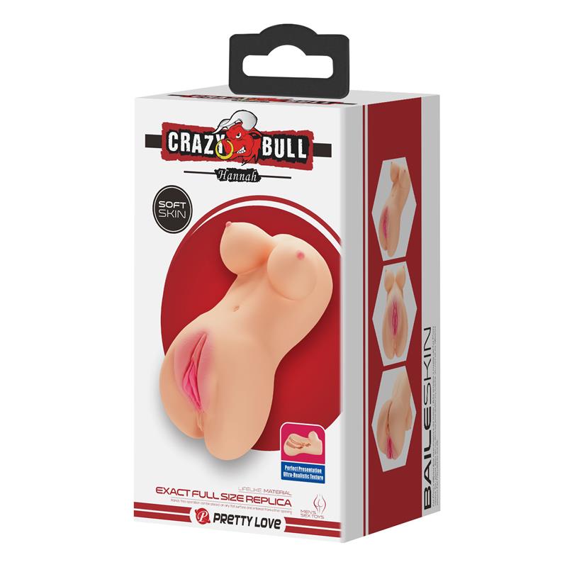 CRAZY BULL - HANNAH MASTURBADOR REALISTA VAGINA Y ANO