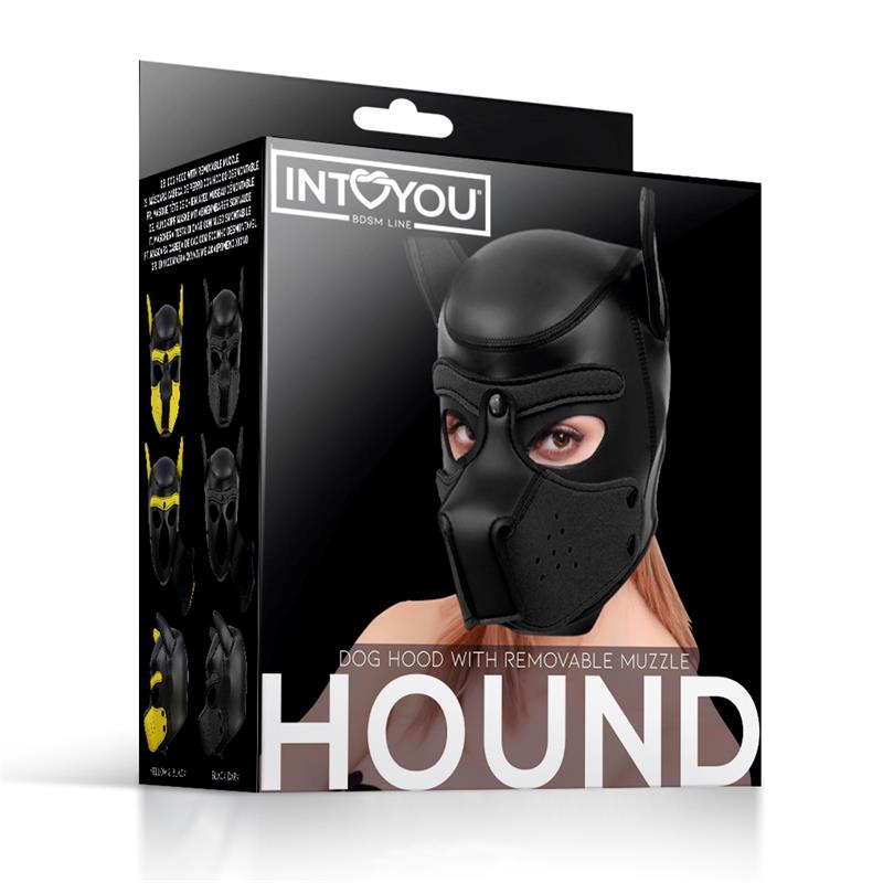 INTOYOU BDSM LINE - HOUND MÁSCARA DE PERRO NEOPRENO HOCICO EXTRAÍBLE NEGRO TALLA ÚNICA