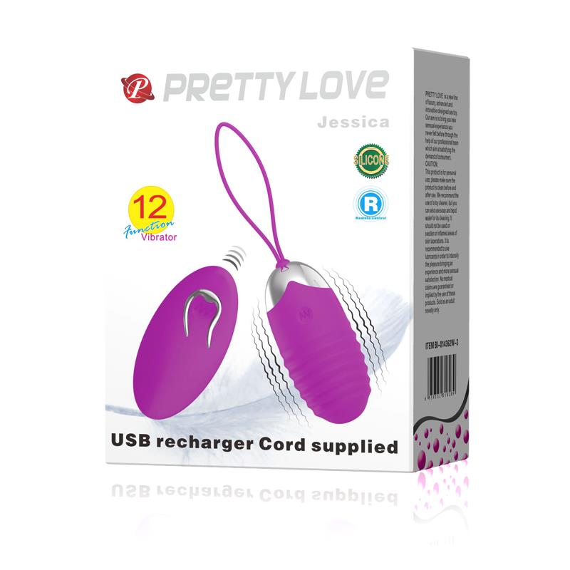 PRETTYLOVE - HUEVO VIBRADOR JESSICA USB PURPURA
