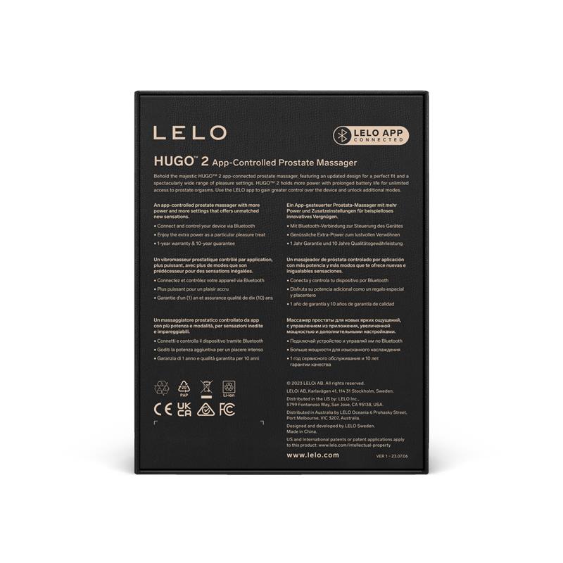 LELO - HUGO 2 MASAJEADOR PROSTÁTICO CON APP NEGRO