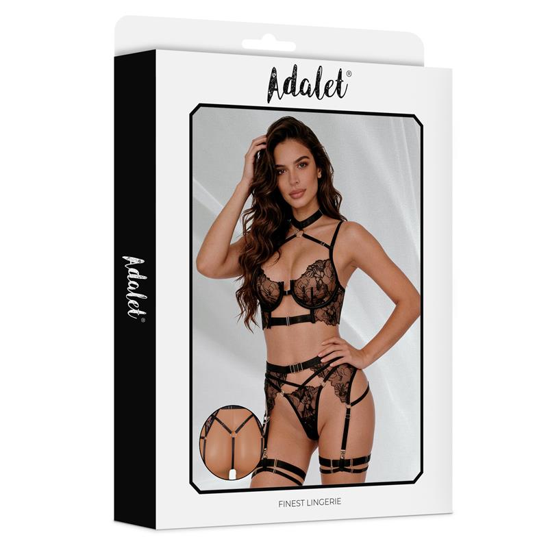 ADALET LINGERIE - HYACINTH SET SUJETADOR, TANGA Y LIGUERO