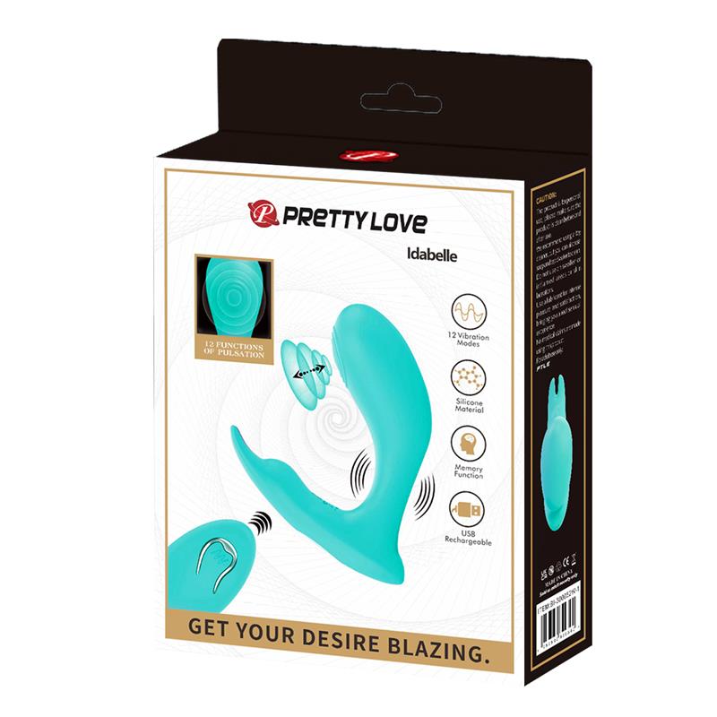 PRETTYLOVE - IDABELLE ESTIMULADOR CON VIBRACIÓN Y PULSACIÓN CON CONTROL REMOTO