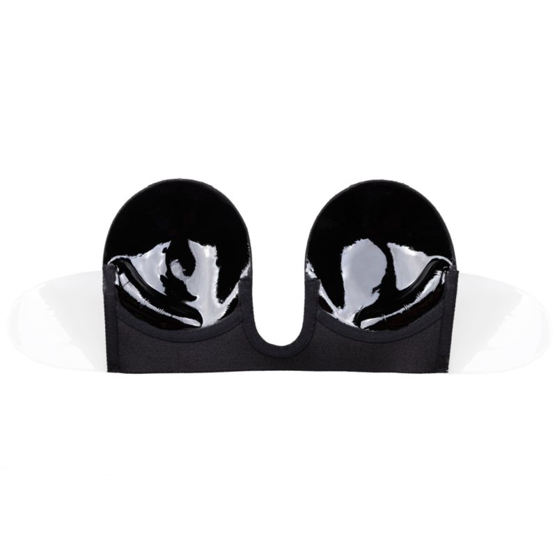 BYE-BRA - BLACK U-SHAPED STRAP-FREE BRA, CUP A