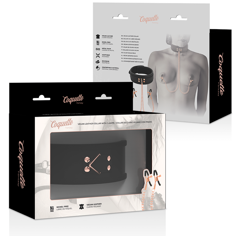 COQUETTE CHIC DESIRE - COLARE DE FANTASIA COM PINÇAS DE Mamilos COM FORRO DE NEOPRENO
