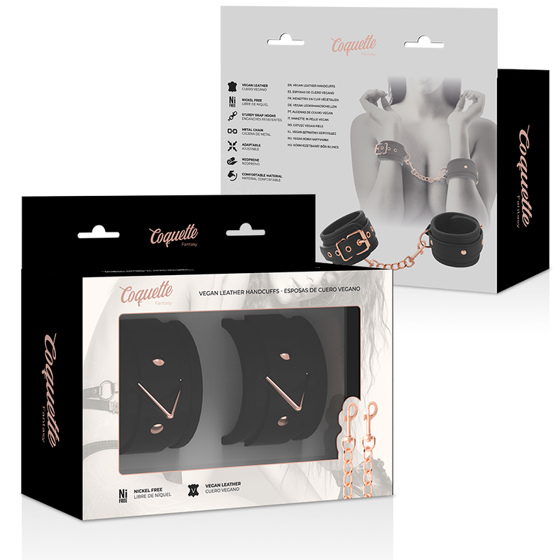 COQUETTE CHIC DESIRE - ALGEMAS DE FANTASIA PARA MÃOS EM COURO VEGAN COM FORRO DE NEOPRENE