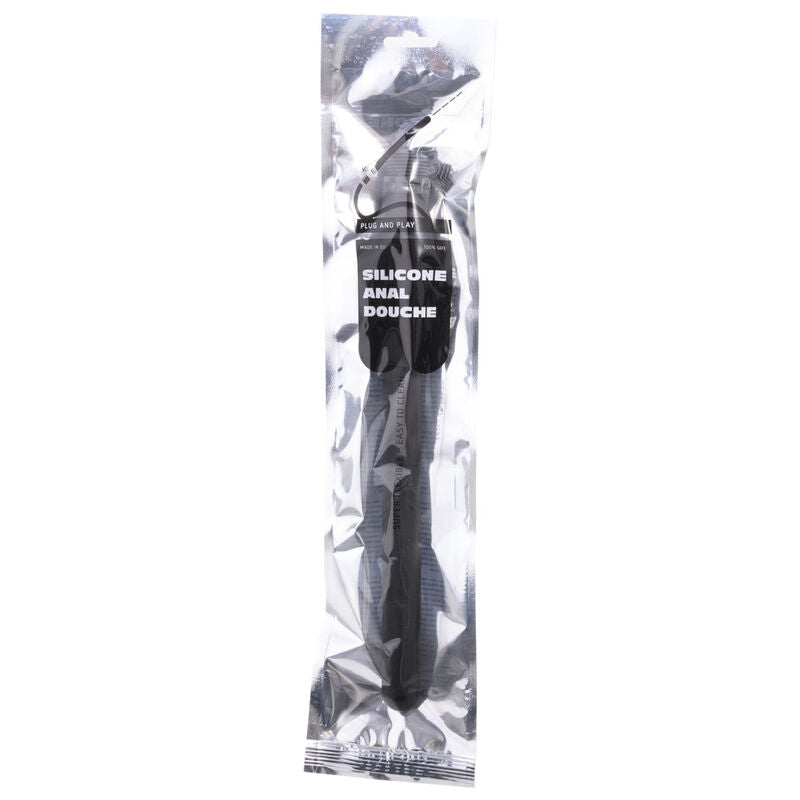 ALL BLACK - DUCHE ANAL SILICONE COM ESTRIAS 27 CM