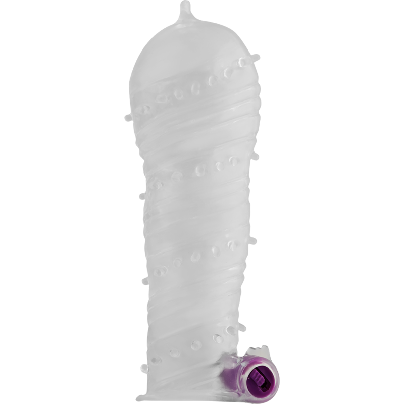 OHMAMA - TEXTURED PENIS SLEEVE WITH WIDE-TIP VIBRATING BULLET