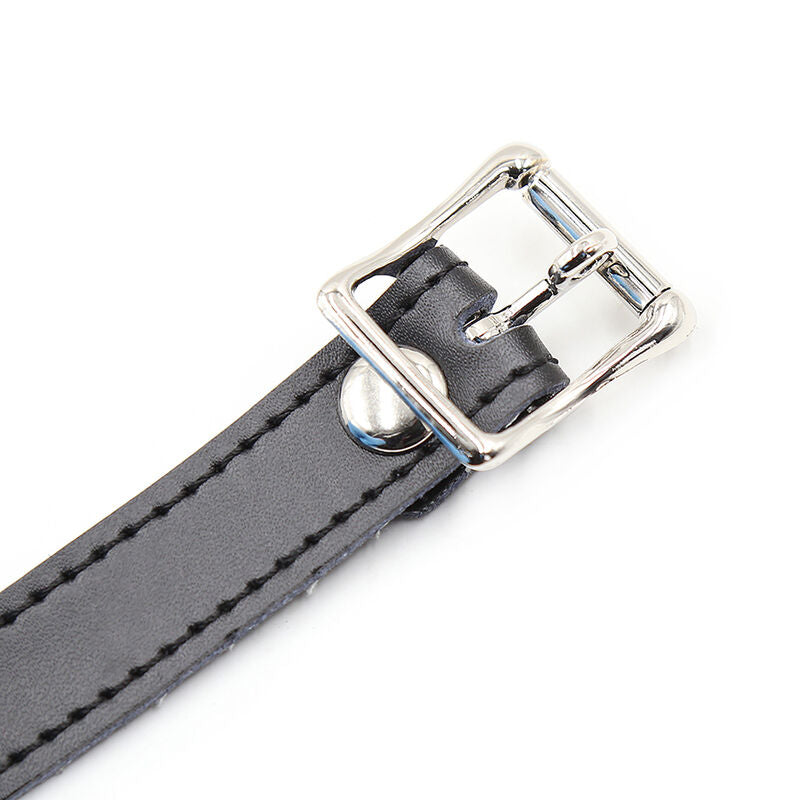 OHMAMA FETISH - SILICONE GAG WITH LEATHER STRAP (LOCK INCLUDED)