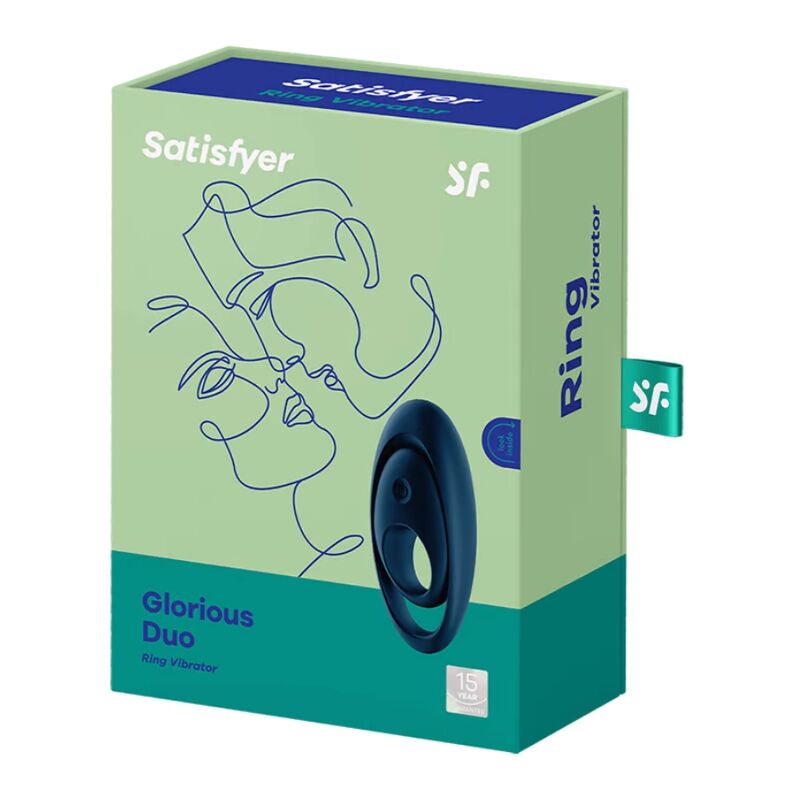 SATISFYER - GLORIOUS DUO BLUE VIBRATING RING