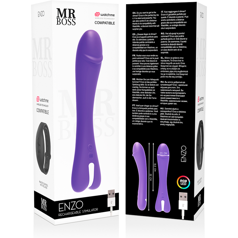 MR BOSS - ENZO VIBRADOR + MANDO CONTROL REMOTO WATCHME