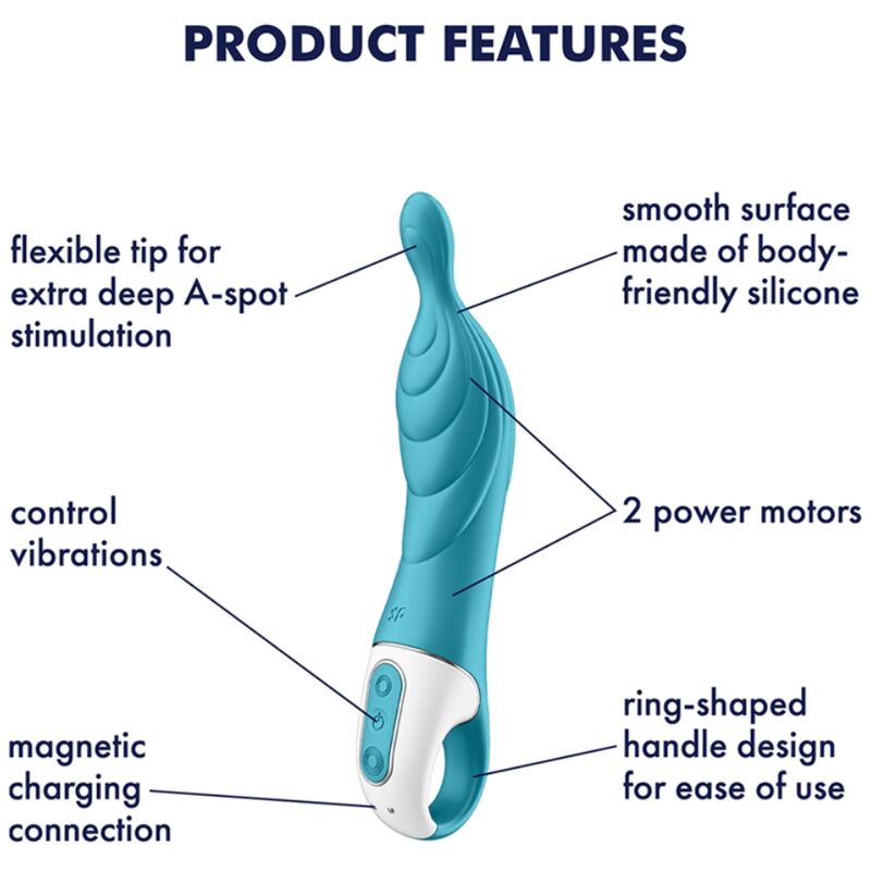 SATISFYER - AMAZING 2 TURQUOISE A-SPOT VIBRATOR
