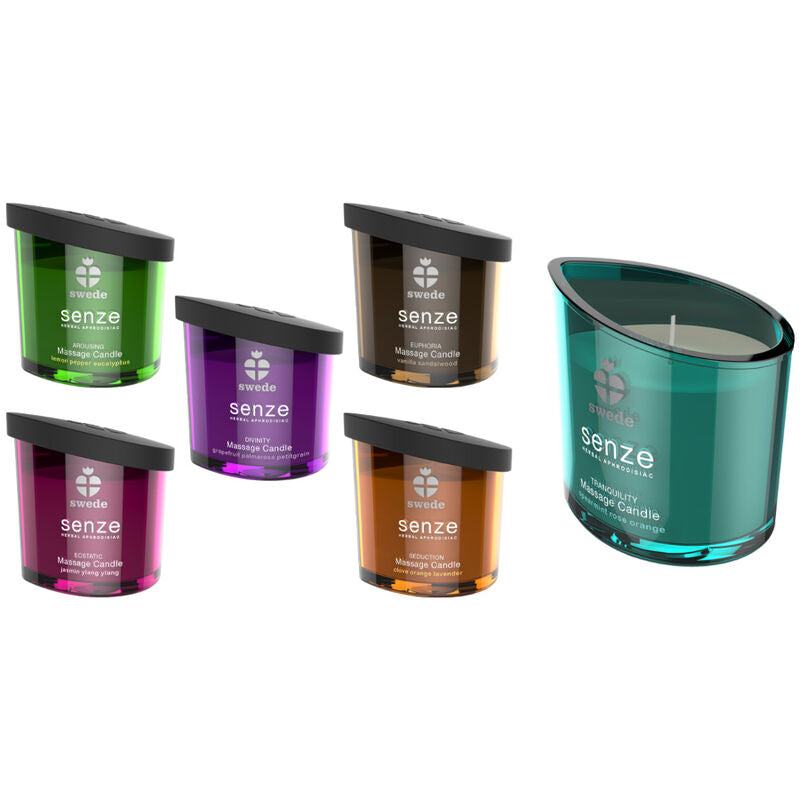 SWEDE - SENZE TRANQUILITY VELA DE MASSAGEM - HORTELÃ-PIMENTA, ROSA, LARANJA