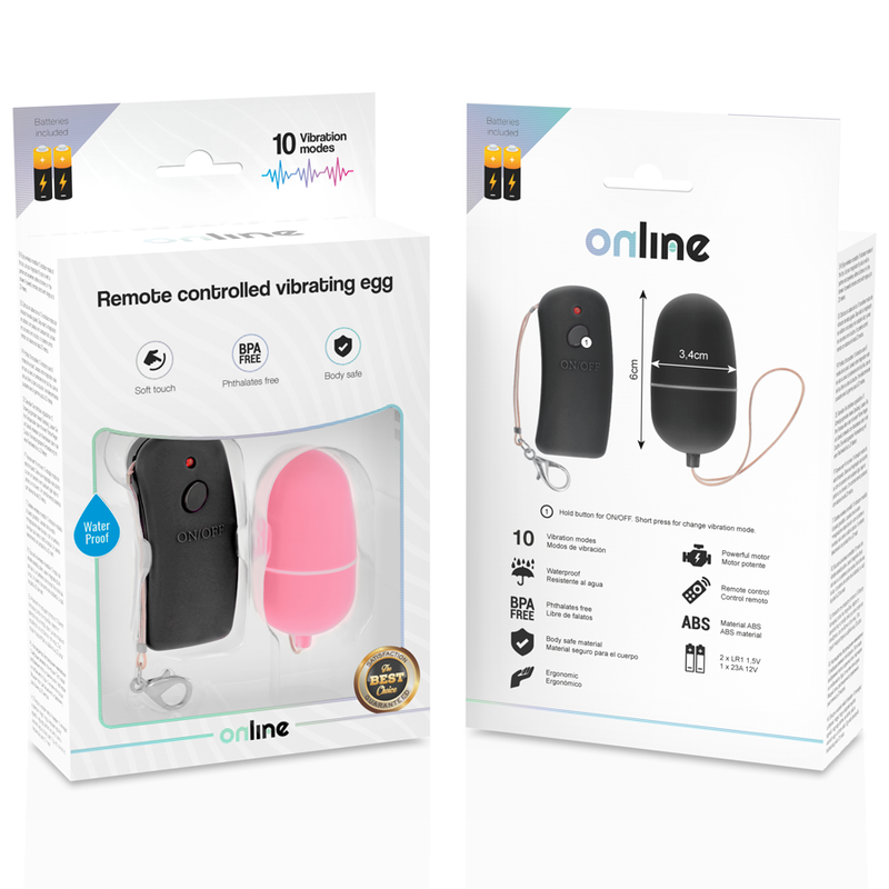 ONLINE - PINK REMOTE CONTROL VIBRATING EGG
