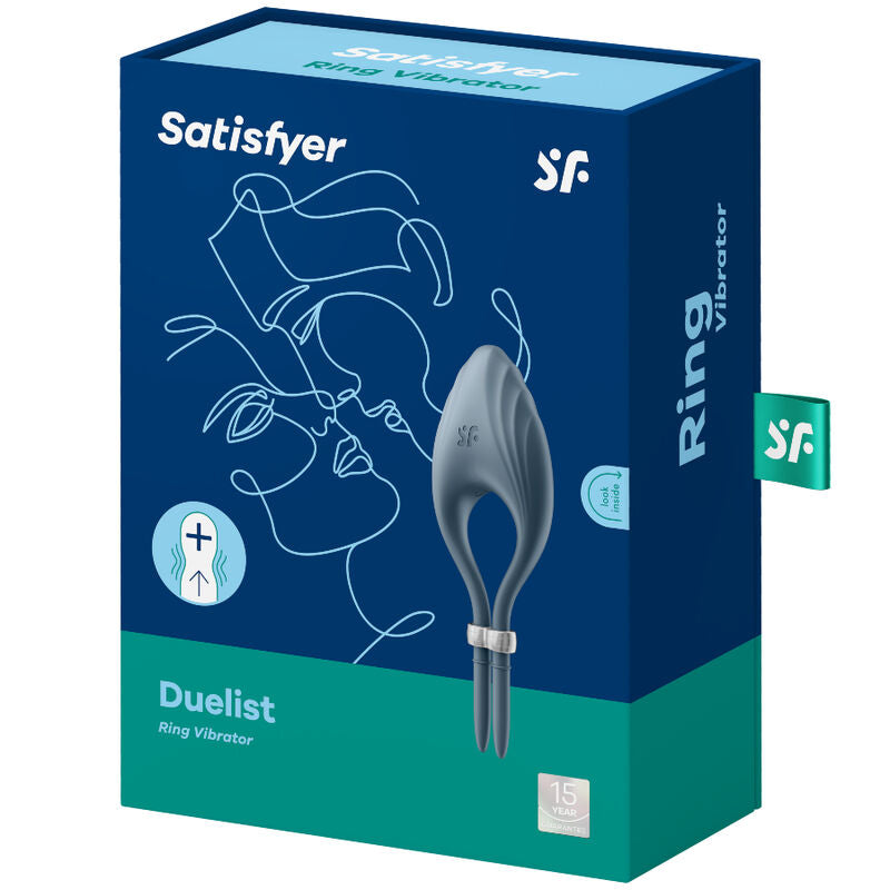 Satisfet: anell de vibrador gris duelista