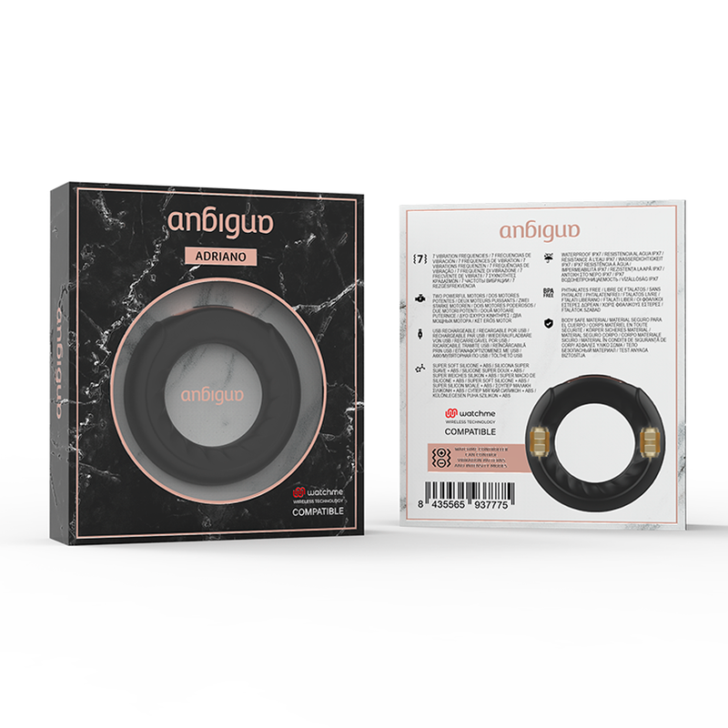 AMBIGUO - ADRIANO VIBRATING RING COMPATIBLE WITH WATCHME WIRELESS TECHNOLOGY