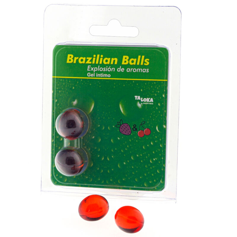 TALOKA - BRAZILIAN BALLS INTIMATE GEL STRAWBERRY & CHERRY 2 BALLS