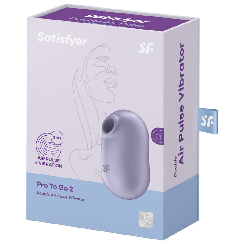 SATISFYER - PRO TO GO 2 STIMULATOR AND VIBRATOR DOUBLE VIOLET