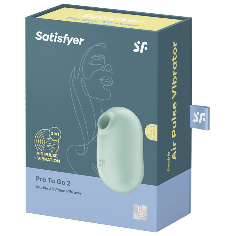 SATISFYER - PRO TO GO 2 DOUBLE STIMULATOR AND VIBRATOR GREEN