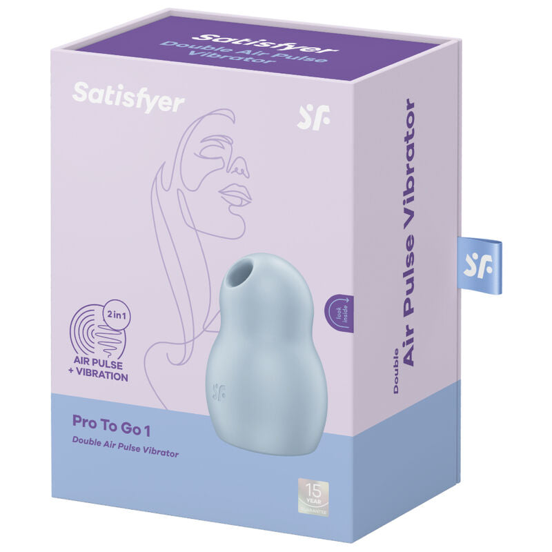 SATISFYER - PRO TO GO 1 DOUBLE STIMULATOR AND VIBRATOR BLUE