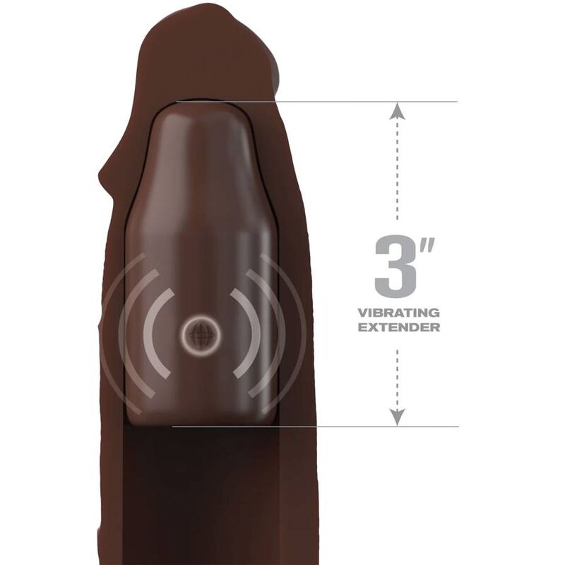 FANTASY X- TENSIONS - PIPEDREAMS SLEEVE 22.86 CM + 7.62 CM PLUG REMOTE BROWN