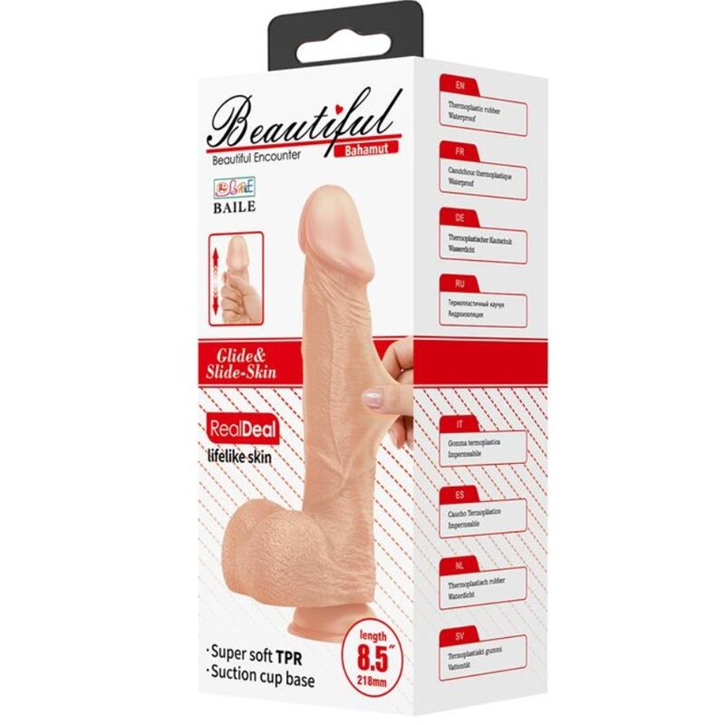 DANCE - BEAUTIFUL ENCOUNTER BAHAMUT REALISTIC FLEXIBLE DILDO 21.8 CM NATURAL