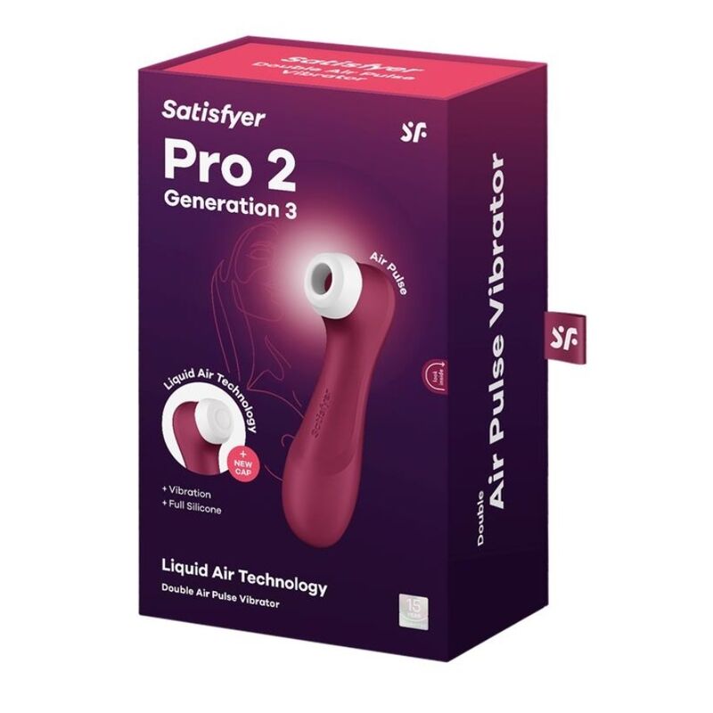 SATISFYER - PRO 2 GENERATION 3 LIQUID AIR TECHNOLOGY MAROON