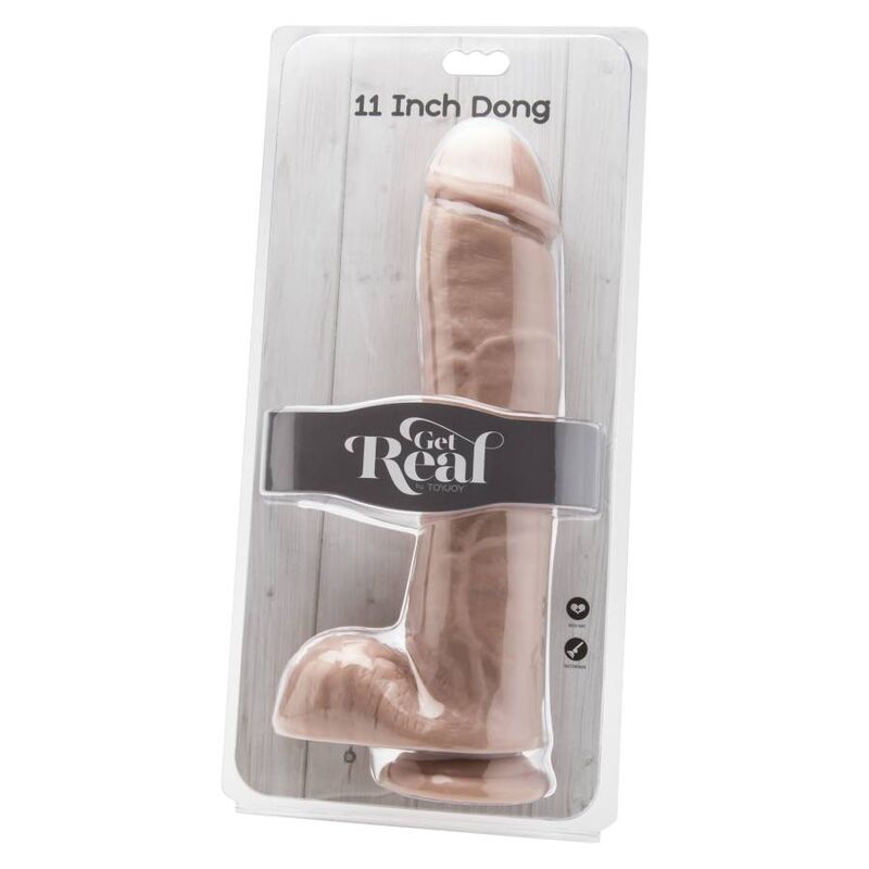 GET REAL - DILDO 28 CM CON TESTÍCULOS NATURAL
