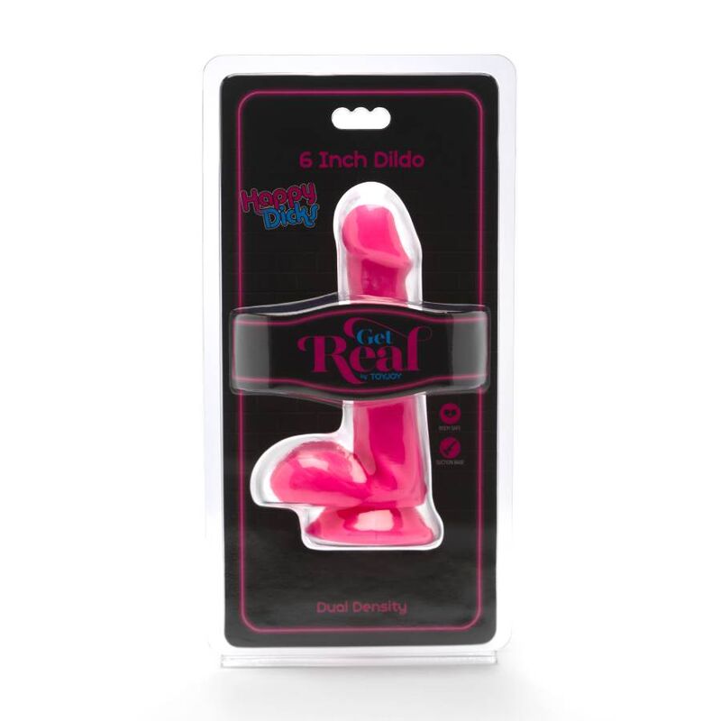 GET REAL - HAPPY DICKS DILDO 12 CM WITH TESTICLES PINK