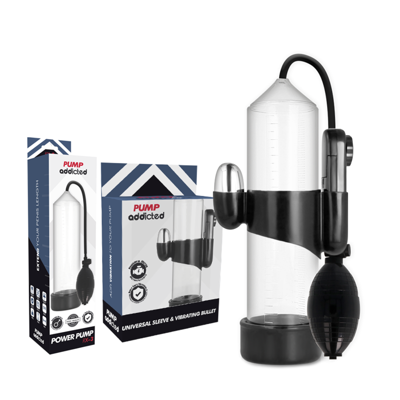 PUMP ADDICTED - TRANSPARENT RX3 ERECTION PUMP WITH VIBRATOR